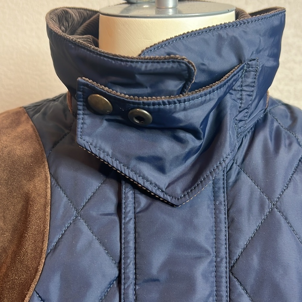 Polo Ralph Lauren Quilted Barn Jacket Navy XL – Corduroy Collar & Trim - Picture 4 of 12